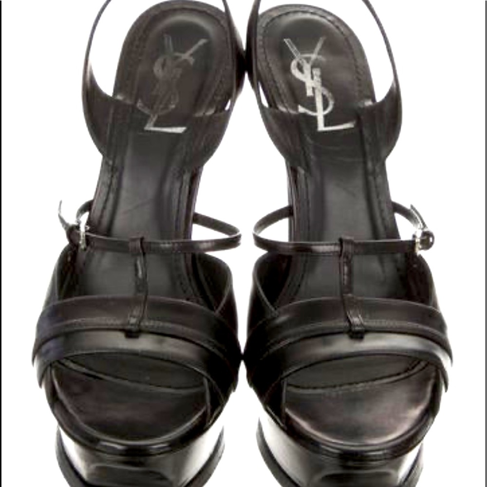 YSL Leather platform sandals. Used but still in good condition.